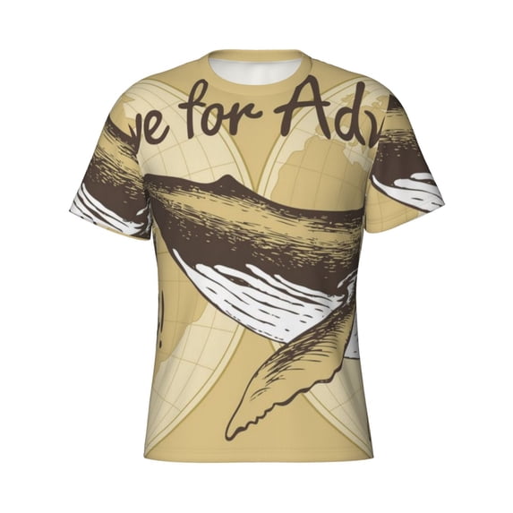 Rocae We Live for Adventure for Men's Moisture-Wicking Crew Tee - T-Shirt for Sports, Outdoor Activities, and Casual WearXX-Large