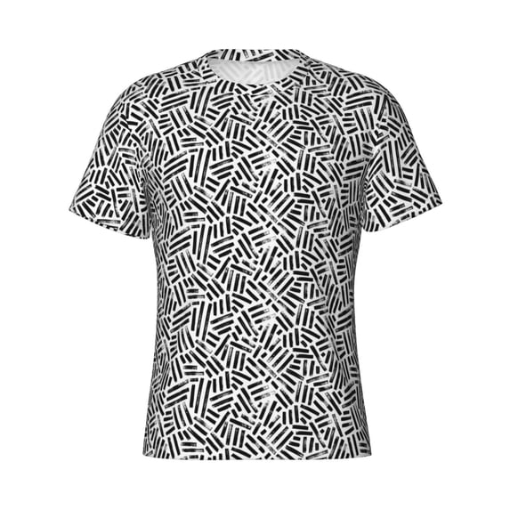Rocae Weave Geometric for Men's Moisture-Wicking Crew Tee - T-Shirt for Sports, Outdoor Activities, and Casual WearXX-Large