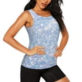 thumbnail image 1 of Rocae White Bule Glitter for Women's Workout Tank Top Lightweight Sleeveless Fit Tops- Moisture-Wicking, BreathableMedium, 1 of 9