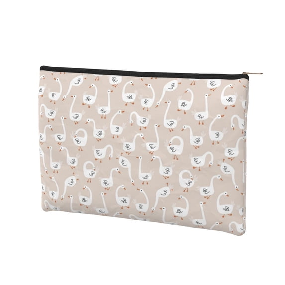 Rocae White Goose for Cosmetic Bags for Women Paper Reusable Cosmetic Bag Travel Toiletry Organizer Capacity Multipurpose Zipper Pouch