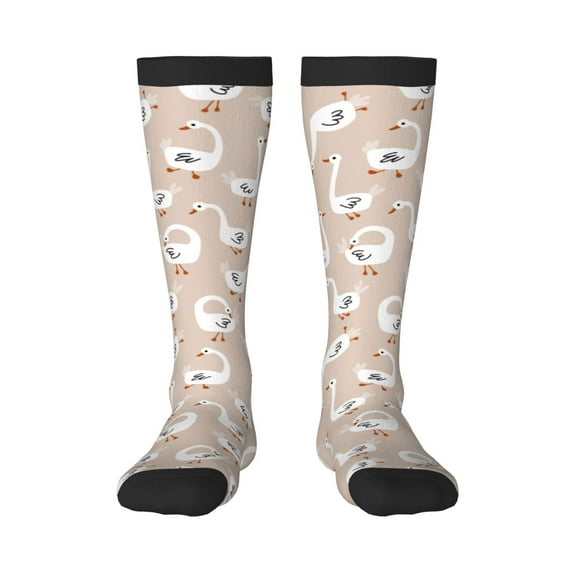 Rocae White Goose for Novelty Casual compression Socks For Women Men Contrast Color Stockings