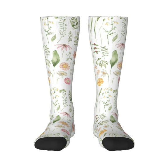 Rocae Wildflower Watercolor 2 for Novelty Casual compression Socks For Women Men Contrast Color Stockings
