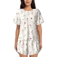 thumbnail image 1 of Rocae Wildflower Watercolor for Two Piece Sleepwear Pajamas Sets for Women Soft Short-Sleeved Pjs with Lounge Shorts -Large, 1 of 6
