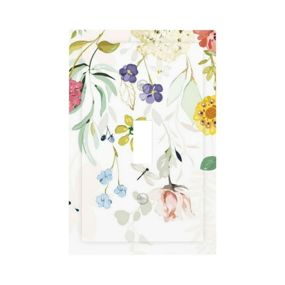 Rocae Wildflowers for Decorator Light Switch or Receptacle Outlet Wall Plate,Polycarbonate Thermoplastic-Style T