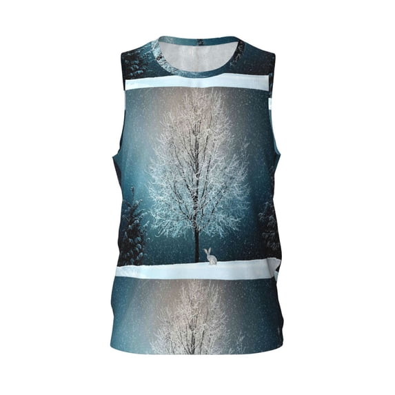 Rocae Winter Rabbit for Men's Basketball Jersey Lightweight and Breathable Athletic Tank Top,Quick-Drying Sports Jersey 4X-Large