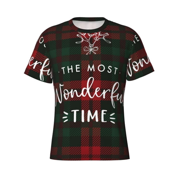 Rocae Wonderful Time Christmas for Men's Moisture-Wicking Crew Tee - T-Shirt for Sports, Outdoor Activities, and Casual Wear3X-Large