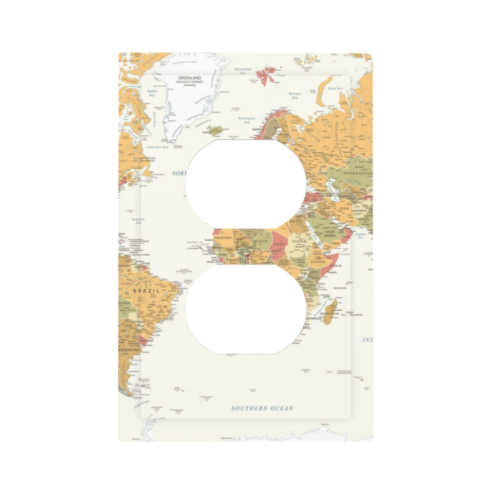 Rocae World Map 1 for Decorator Light Switch or Receptacle Outlet Wall ...