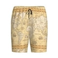 thumbnail image 1 of Rocae World Map for Men's Soft Sleep Pajama Shorts, Waistband and Pockets, 1 of 9
