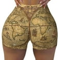 thumbnail image 1 of Rocae World Map1 for Women's Quick-Dry Running Shorts,Ladies Active Athletic Apparel Yoga Workout Gym Running Volleyball Spandex Shorts Large, 1 of 9