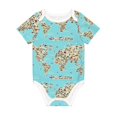thumbnail image 1 of Rocae World Travel Line Icons Map for Baby Climbing Clothes Soft Baby Romper for Active Infants Comfortable and Breathable Crawling Jumpsuit Unisex Baby Outfit 9M, 1 of 8