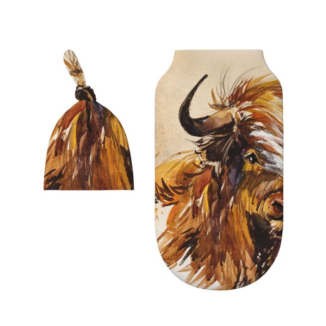 Rocae Yak for Baby Swaddle Blanket with Hats Set for Baby Shower Infant