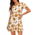 thumbnail image 1 of Rocae Yellow Biscuit for Nightgowns for Women Sleep Shirts Short Sleeve Nightshirt Pullover Nightdress, 1 of 6