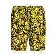 thumbnail image 1 of Rocae Yellow Butterflies for Men's Soft Sleep Pajama Shorts, Waistband and Pockets, 1 of 9