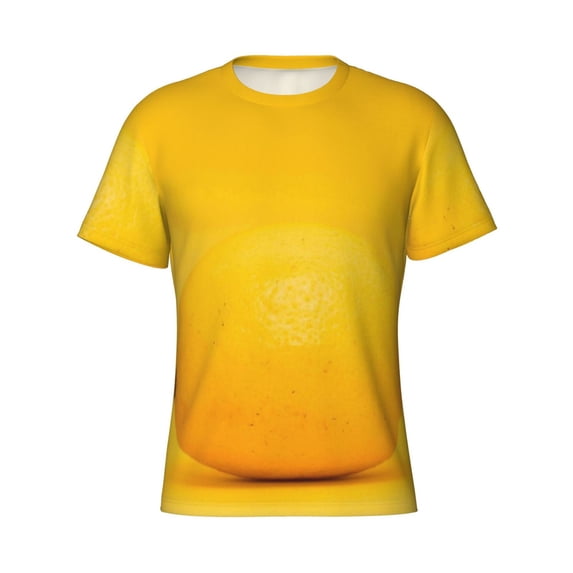 Rocae Yellow Lemon for Men's Moisture-Wicking Crew Tee - T-Shirt for Sports, Outdoor Activities, and Casual Wear3X-Large