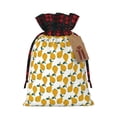 thumbnail image 1 of Rocae Yellow Pears Print Christmas Drawstring Linen Gift Bag with Drawstrings Treat Bag Goody Present Bags for Christmas Party Favor, 1 of 8
