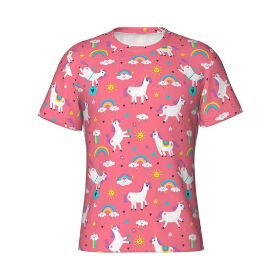 Rocae Yoga Unicorn for Men's Moisture-Wicking Crew Tee - T-Shirt for Sports, Outdoor Activities, and Casual WearMedium