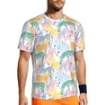 thumbnail image 1 of Rocae Zebra Colourful for Men's Mesh Quick-Dry Short Sleeve Workout T-Shirt,Mens Crew Neck Tee Lightweight Soft Classic T Shirts Large, 1 of 1