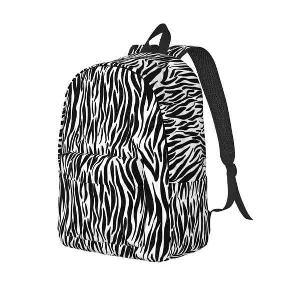 Rocae Zebra for Durable Canvas Backpack Leisure Large Bag Travel Rucksack Multi-function Backpack