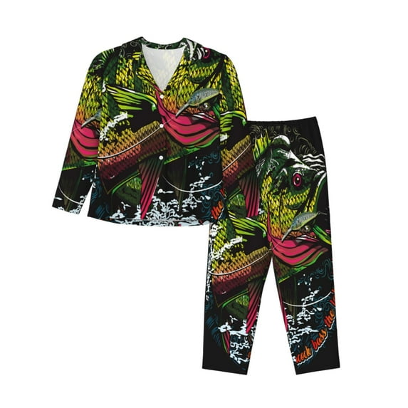 Rocae bass for Pajamas for Women Set Lounge Sets Women's Long-Sleeved Pj Set-Small