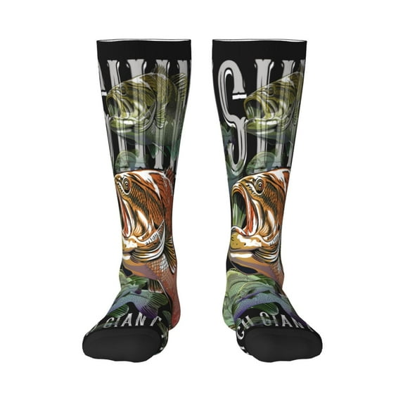 Rocae bass water fishing for Novelty Casual compression Socks For Women Men Contrast Color Stockings