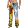 thumbnail image 1 of Rocae butterfly and sunflower for Mens Pajama Pants Pj Pants Mens Lounge Pants-Large, 1 of 6