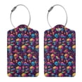 thumbnail image 1 of Rocae colorful Skull Retro for Leather Luggage Baggage Tags ID Label Privacy Cover ID Label with Stainless Steel Loop and Address Card, 1 of 5