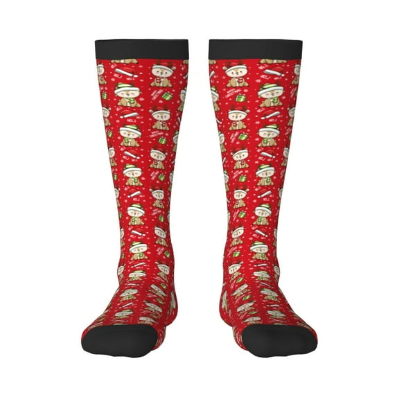 Rocae cute Christmas Moose for Novelty Casual compression Socks For Women Men Contrast Color Stockings