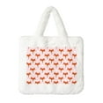 thumbnail image 1 of Rocae cute fox pink or Plush Underarm Bag White Furry Purse Handbag for Autumn and Winter, 1 of 7