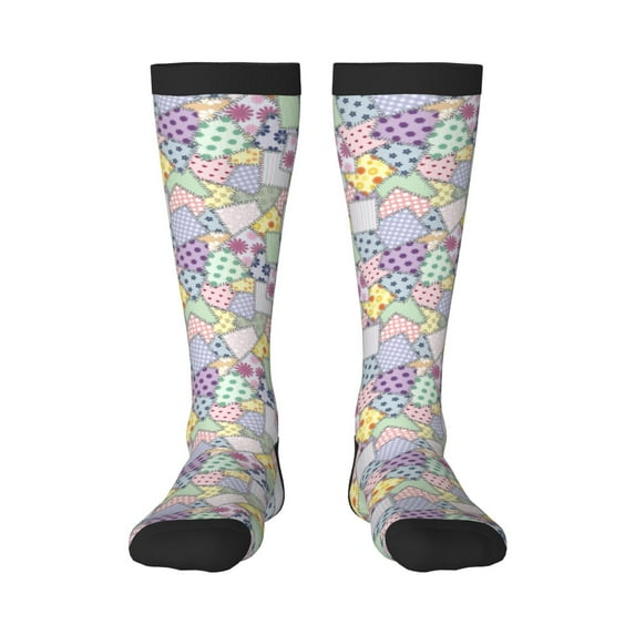 Rocae different patchwork for Novelty Casual compression Socks For Women Men Contrast Color Stockings