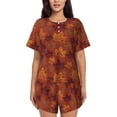 thumbnail image 1 of Rocae fall Maple for Two Piece Sleepwear Pajamas Sets for Women Soft Short-Sleeved Pjs with Lounge Shorts -4X-Large, 1 of 6