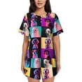 thumbnail image 1 of Rocae funny dogs for Two Piece Sleepwear Pajamas Sets for Women Soft Short-Sleeved Pjs with Lounge Shorts-Medium, 1 of 6