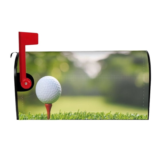 Rocae golf ball perched on a tee for Mailbox Covers Protection Postbox Covers Home Decor-21x18 in