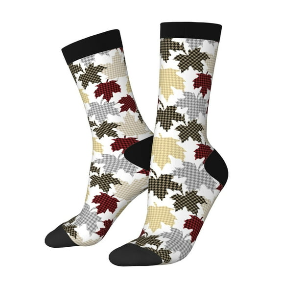 Rocae colorful Maple for Adult Socks Casual Athletic Stretchy Loose Socks for Women Men Non-Slip Middle Tube Socks