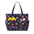 thumbnail image 1 of Rocae rainbow color Skull mushroom for Large Women's Waterproof Beach Bag Tote with 7 Pockets Pool Bag for Travel Gym Vacation, 1 of 6