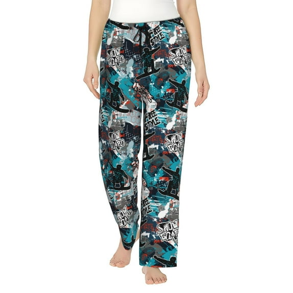 Rocae snow board colorful for Women's Pajama Pants Pj Pants Lounge Pants-Large