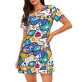 thumbnail image 1 of Rocae tractor and garden for Nightgowns for Women Sleep Shirts Short Sleeve Nightshirt Pullover Nightdress, 1 of 6