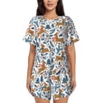thumbnail image 1 of Rocae winter Scarf deer for Two Piece Sleepwear Pajamas Sets for Women Soft Short-Sleeved Pjs with Lounge Shorts -Medium, 1 of 6