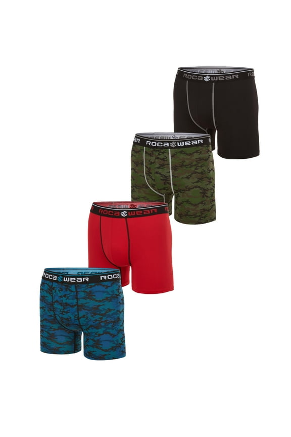 4-Pack Micro Modal Performance Boxer Briefs for Men - Tagless Sport Fit Underpants - Mens Anti Chafing Underwear, XL