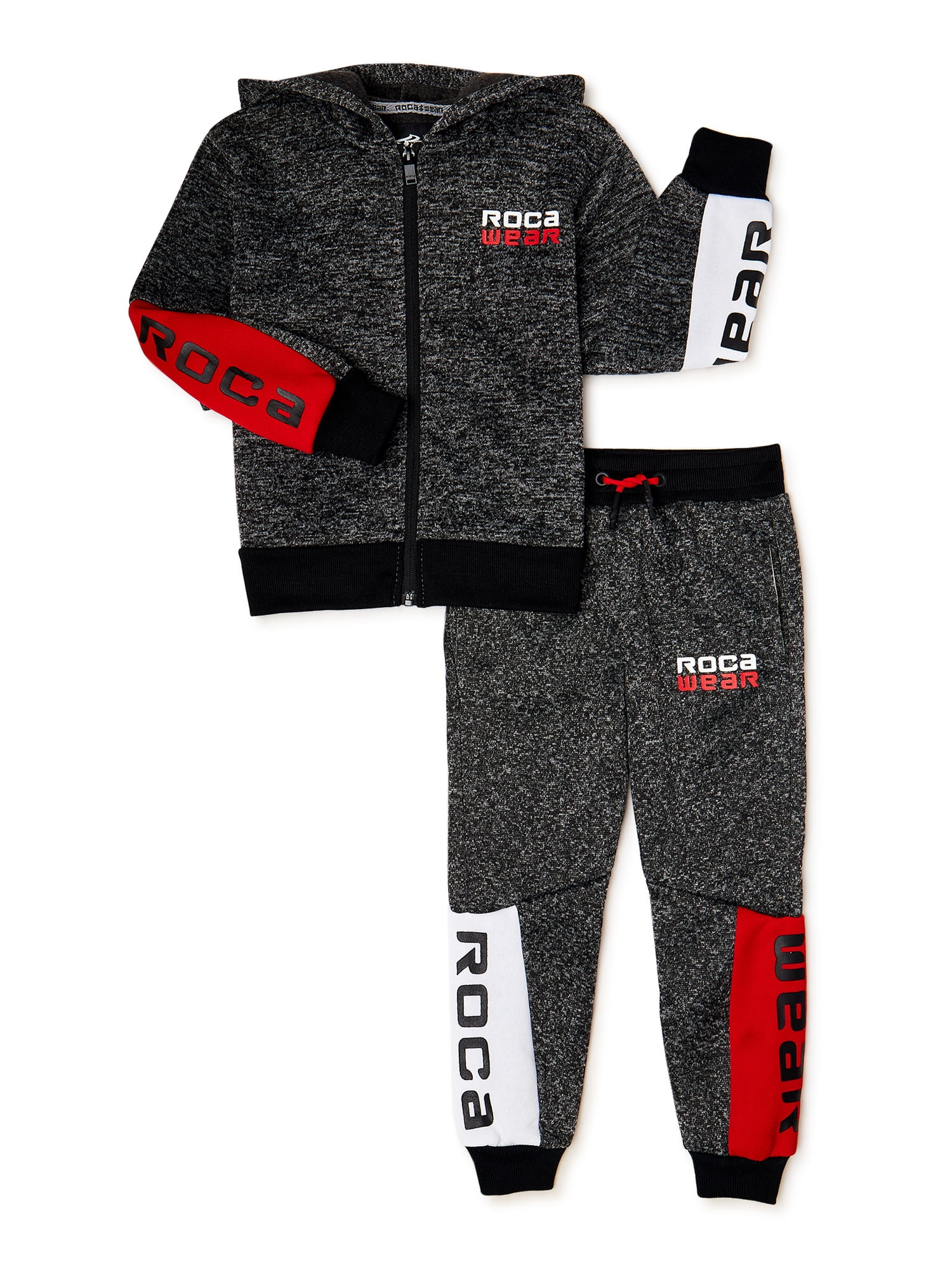 Rocawear Boys Fleece Full Zip Hoodie and Joggers Athletic Set 2
