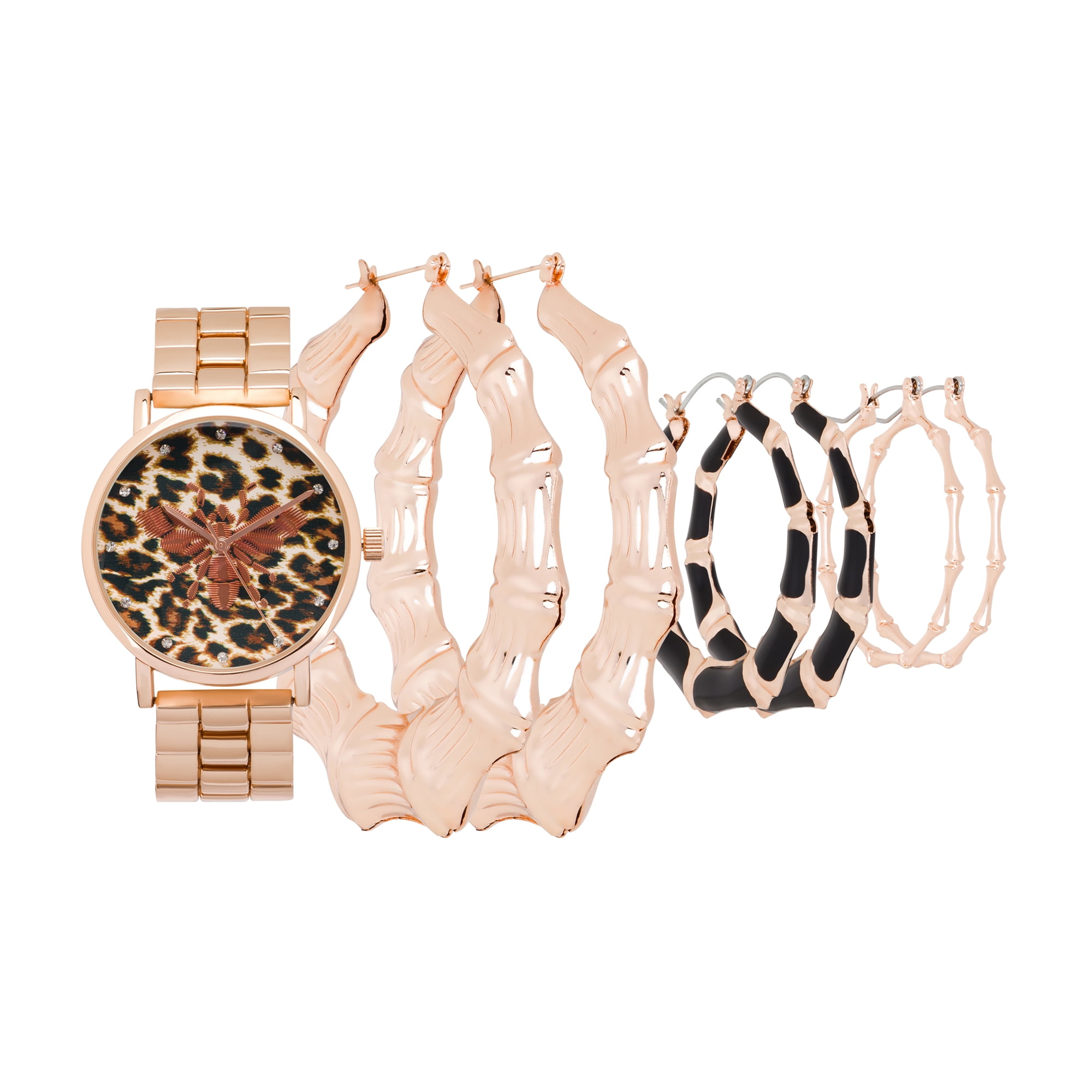 Rocawear Ladies Quartz Rose Gold Tone Metal Strap Analog