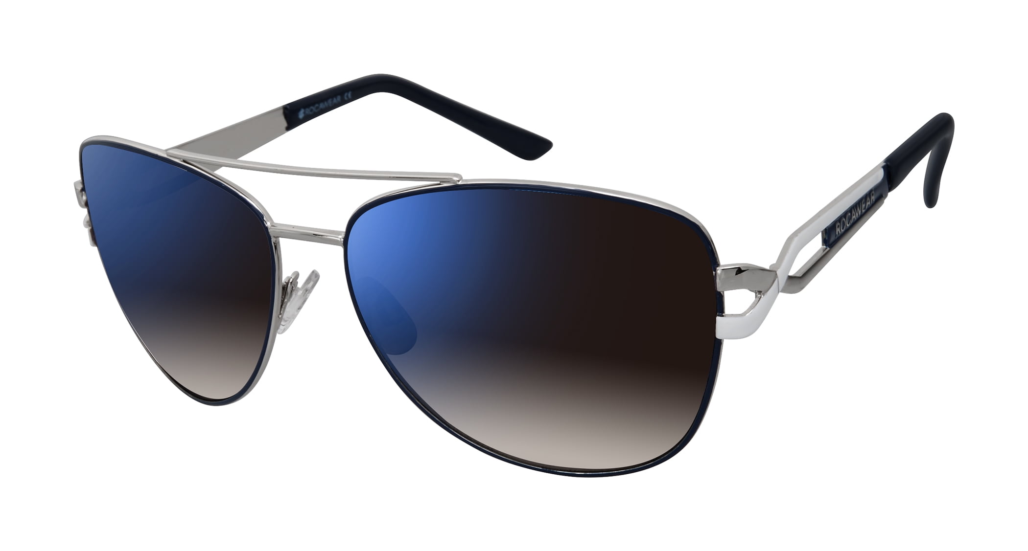 Rocawear Men's R1207 Modern UV400 Protective Metal Aviator Pilot Fashion Sunglasses, 59mm