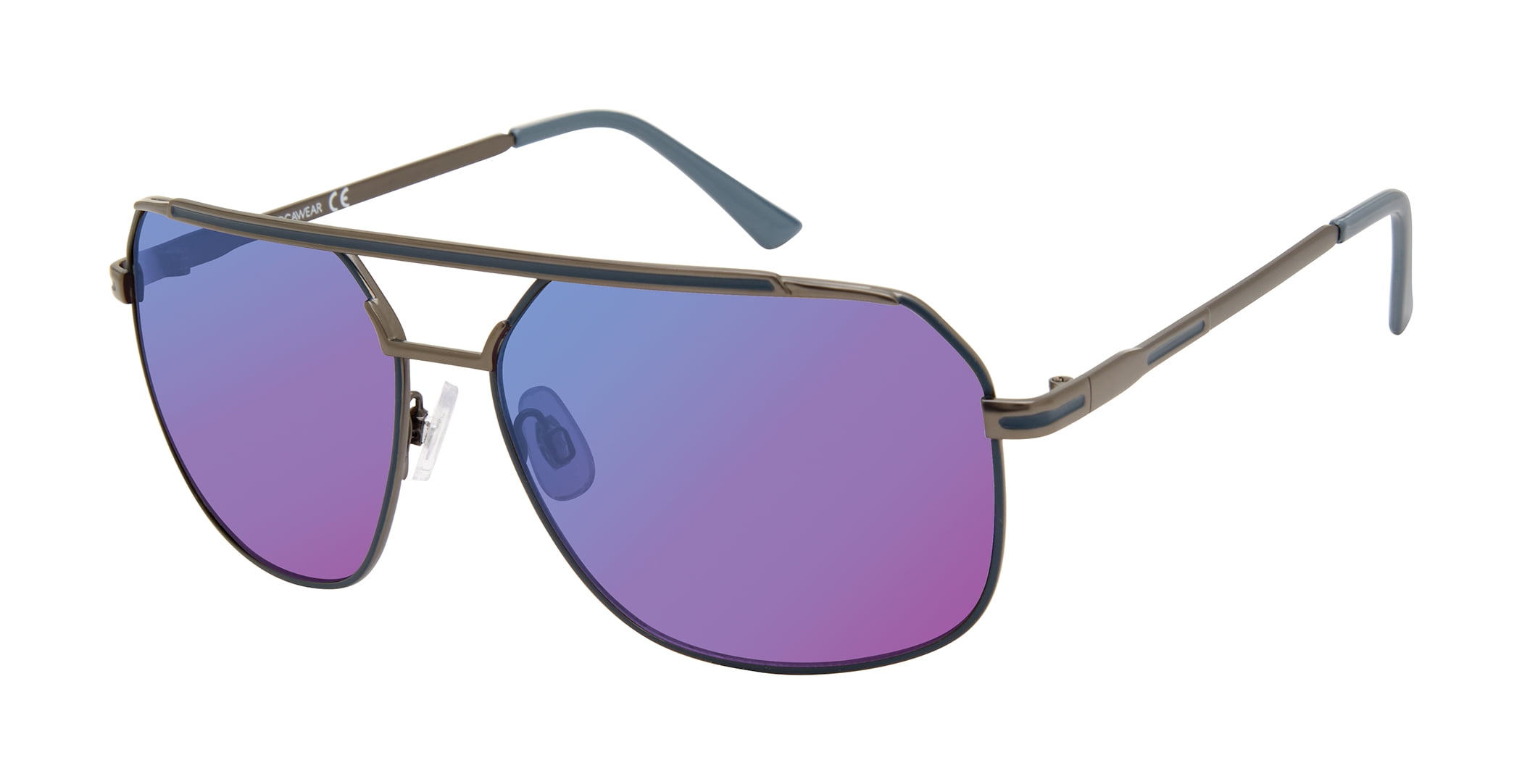 Rocawear Men's R1517 Metal UV400 Protective Aviator Pilot Fashion Sunglasses, 58mm