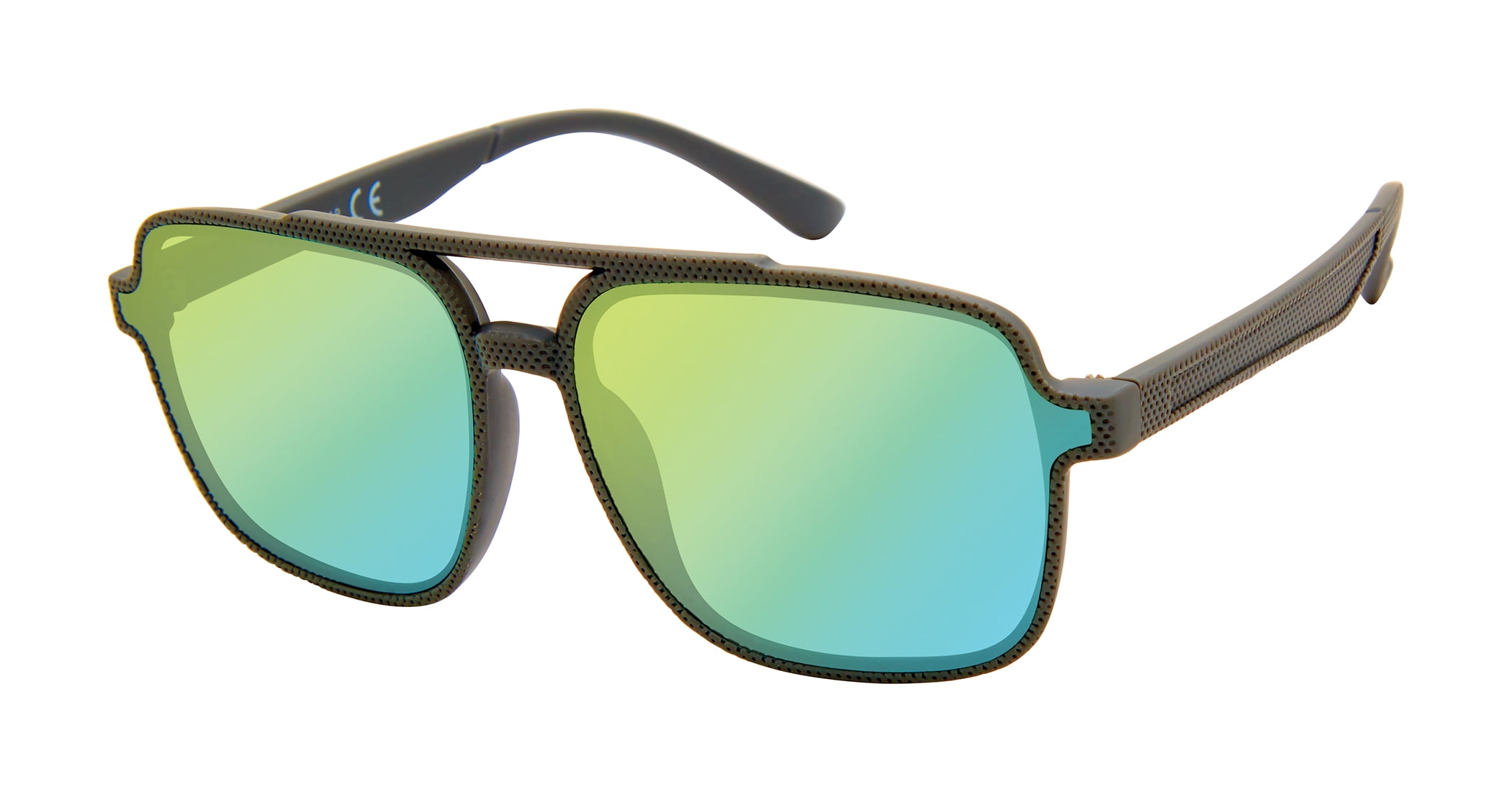 Rocawear Men's R1524 Pebbled UV400 Protective Rectangular Fashion Sunglasses, 60mm