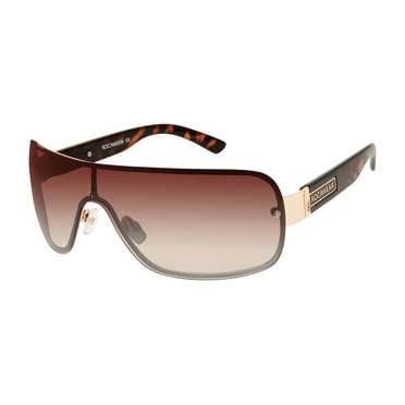 Rocawear Men's R1527 Shield UV400 Protective Rectangular Fashion Sunglasses, 142mm