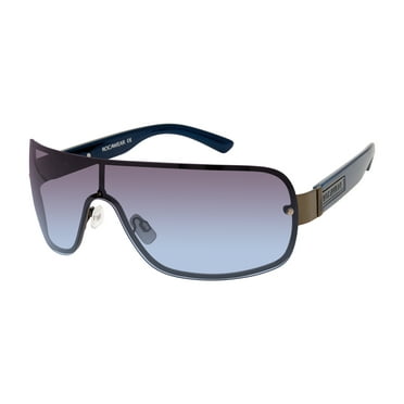 Rocawear Men's R1527 Shield UV400 Protective Rectangular Fashion Sunglasses, 142mm