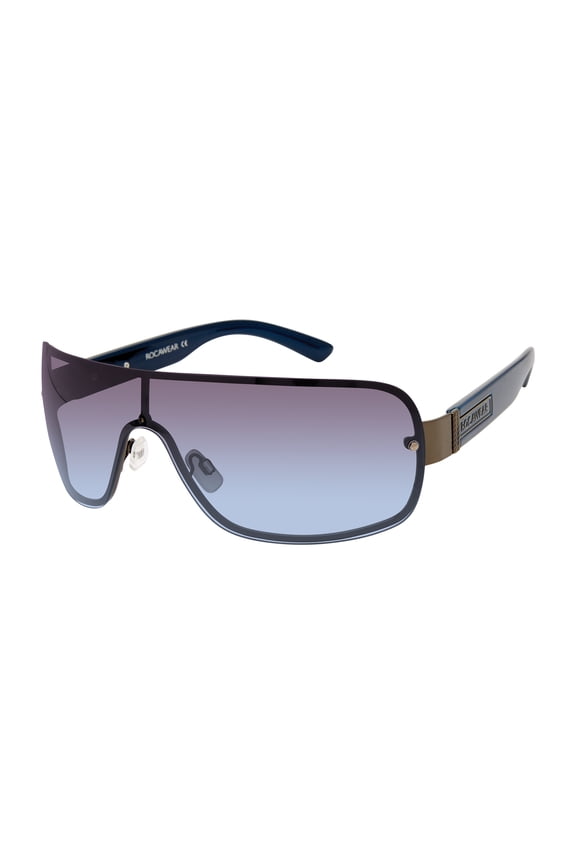 Men's R1527 Shield UV400 Protective Rectangular Fashion Sunglasses, 142mm