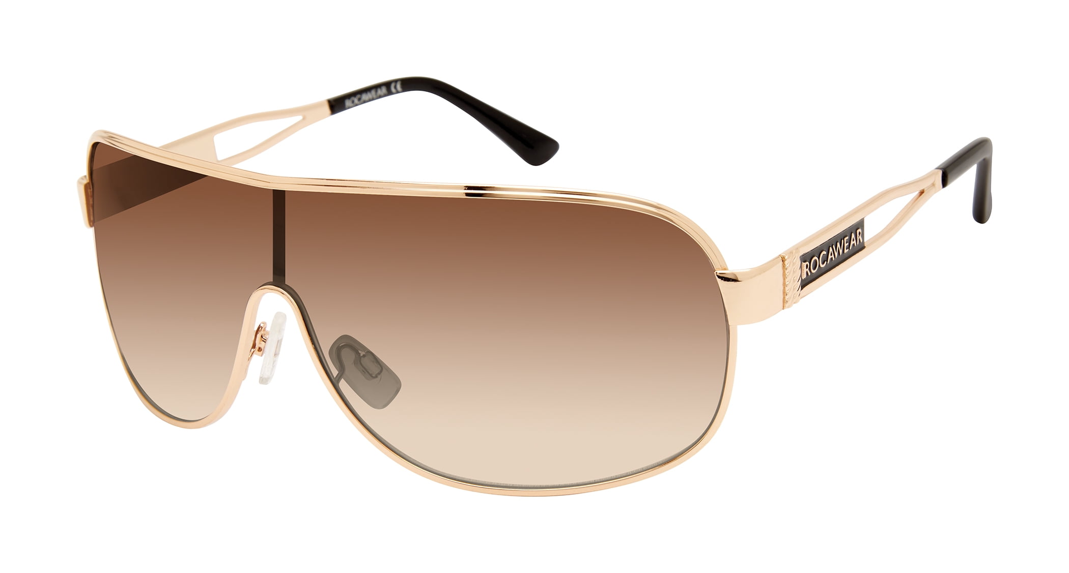 Rocawear Men's R1532 Metal Shield UV Protective Rectangular Fashion Sunglasses, 135mm