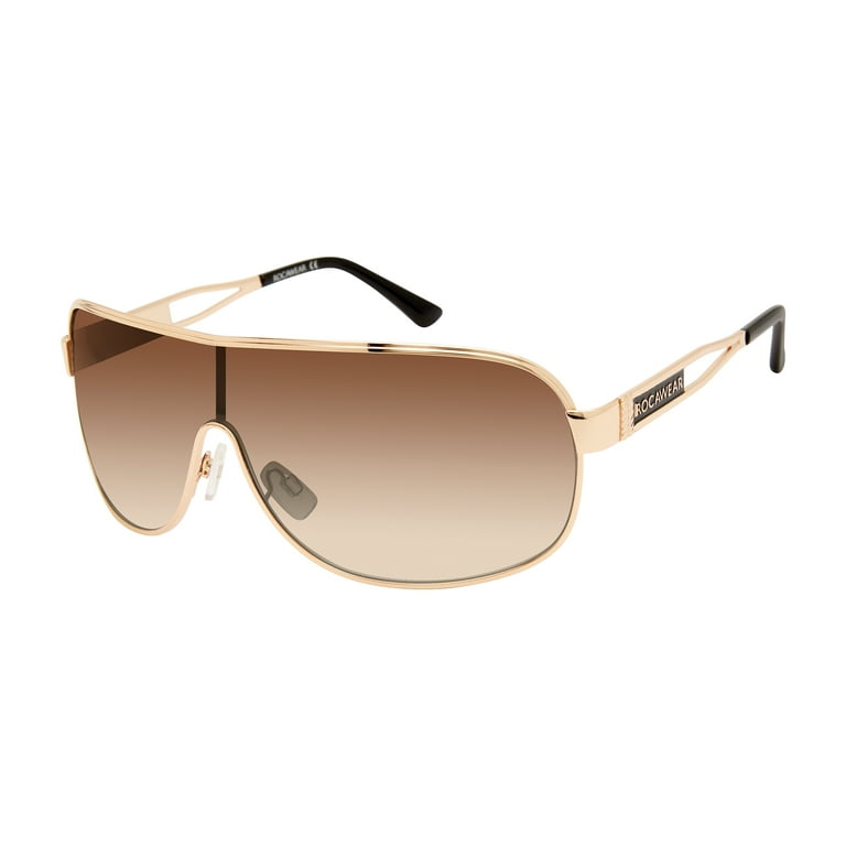 Rocawear Men s R1532 Metal Shield UV Protective Rectangular Fashion Sunglasses 135mm Walmart