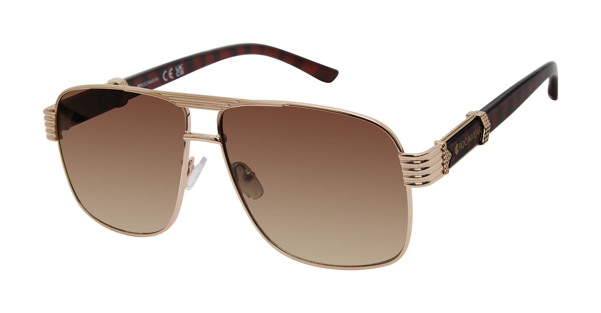 Rocawear Men's Gradient Tortoise Aviator Sunglasses with UV400