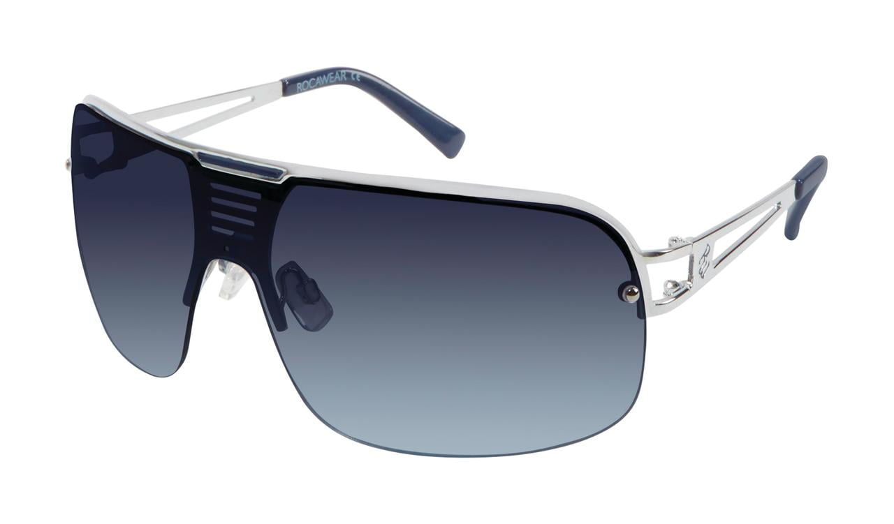 Rocawear R1493 Modern UV400 Protective Aviator Pilot Shield Sunglasses. Gifts for Men with Flair, 131 mm